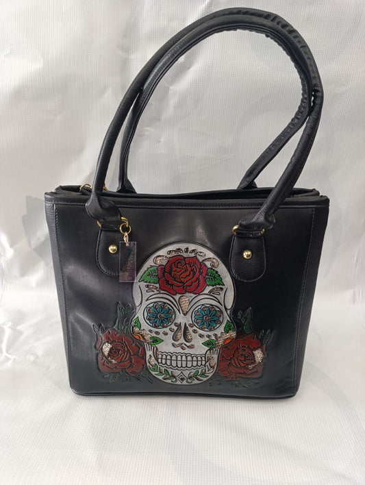 Bolso mexica calavera blanca