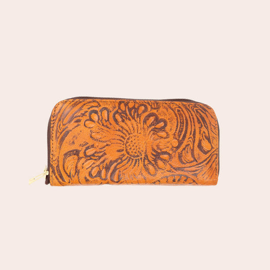 Cartera cincelada Sol