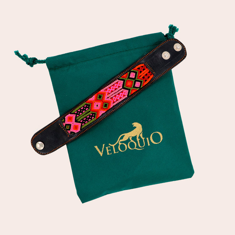 Pulsera Artesanal Rosa Mexicano