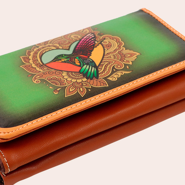 Cartera cincelada Verde Mexicana