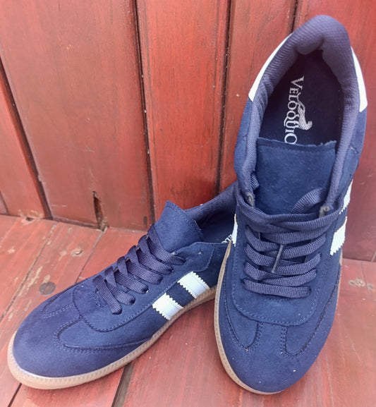 Tenis Piel de Cabra Sintetica Azul -AzulBlanco