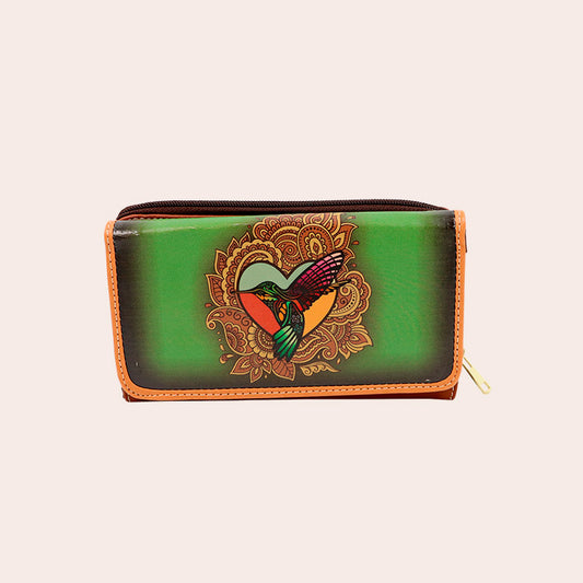 Cartera cincelada Verde Mexicana