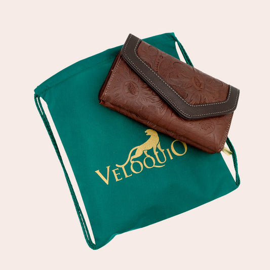 Cartera cincelada Piel Caqui